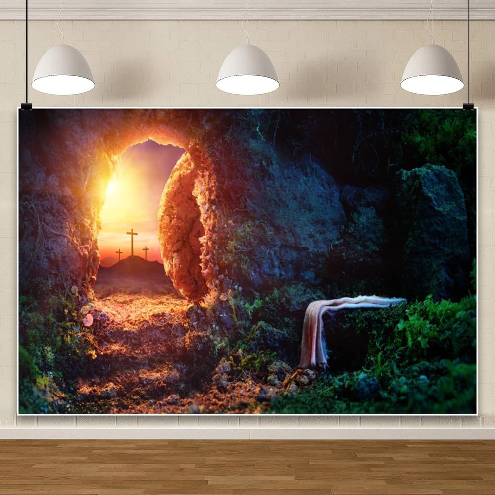 Amazon.com : Leowefowa 9x6ft Resurrection of Jesus Backdrop Easter